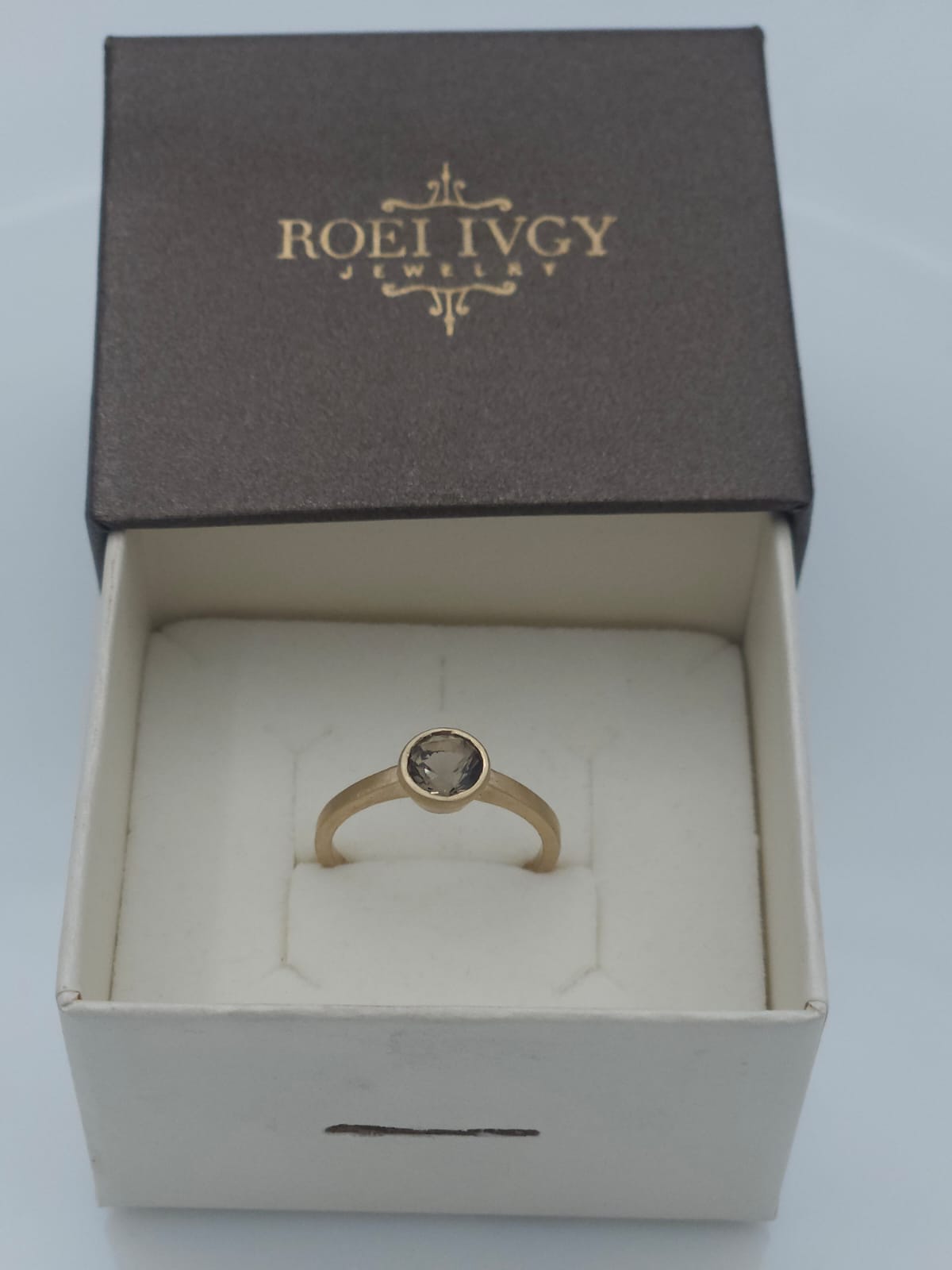 14K Gold Ring Set with Smoky Topaz