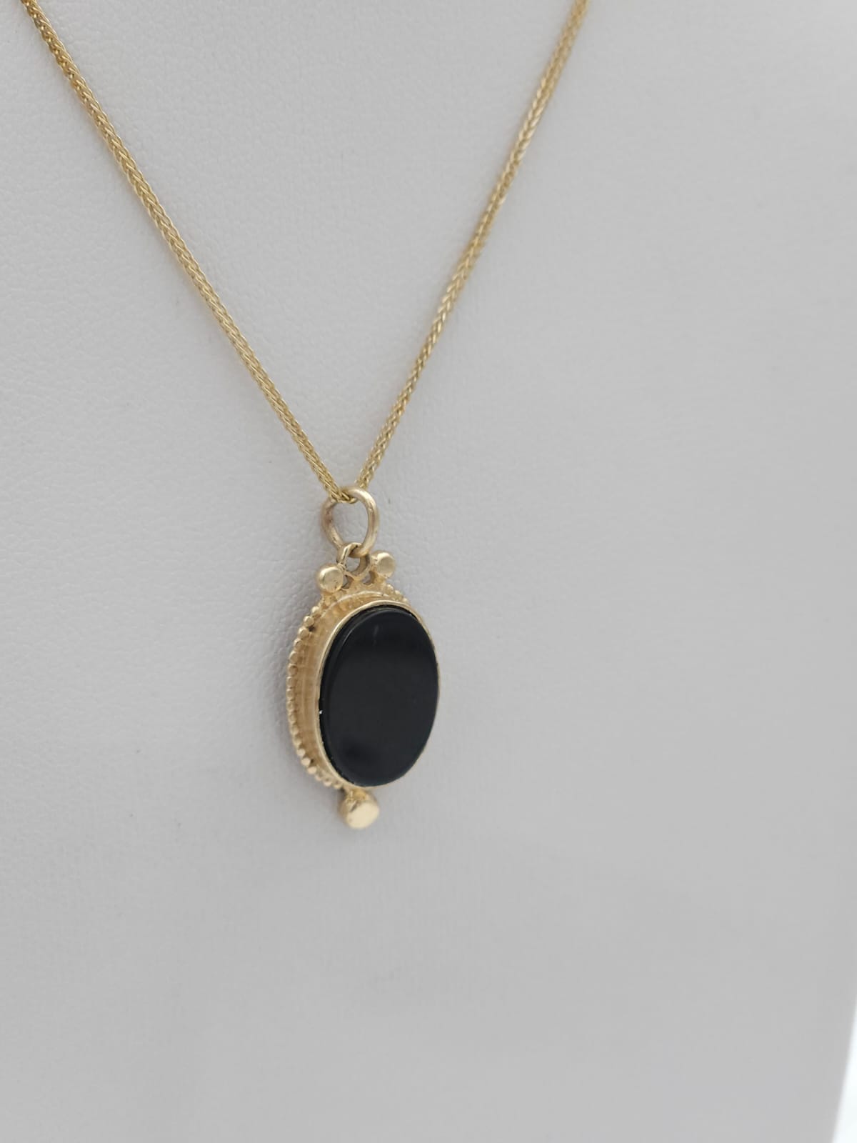 14K Gold Pendant and Necklace with Matte Finish and a Star-Set Diamond