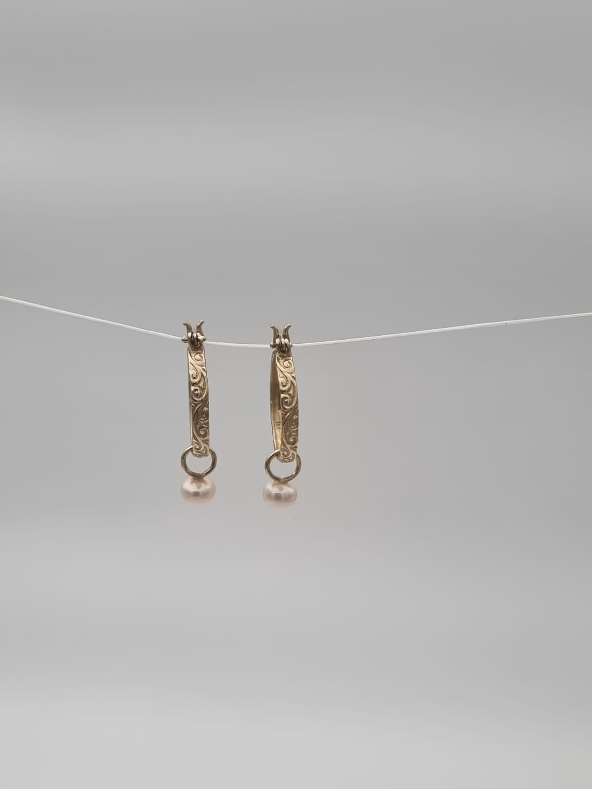 Moroccan-Style Hoop Earrings with Pearl
