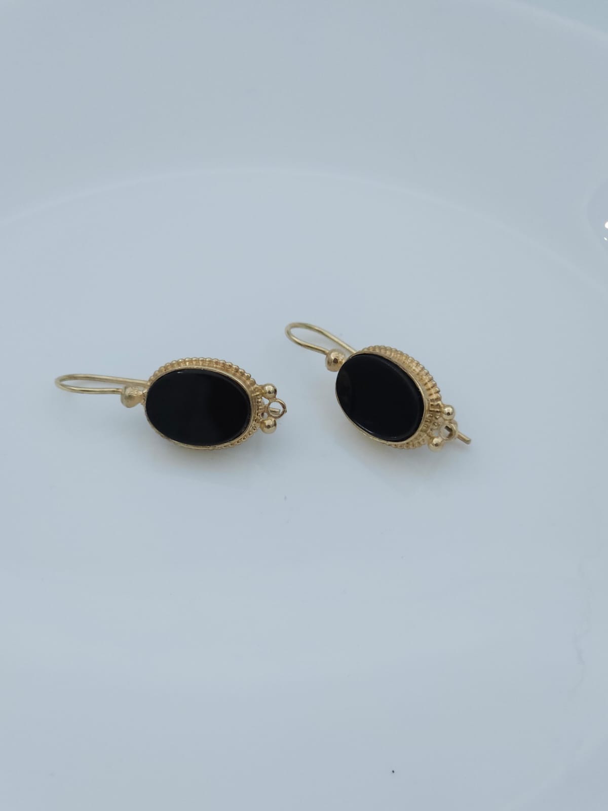 Elegant Black Onyx Earrings with Delicate Accents