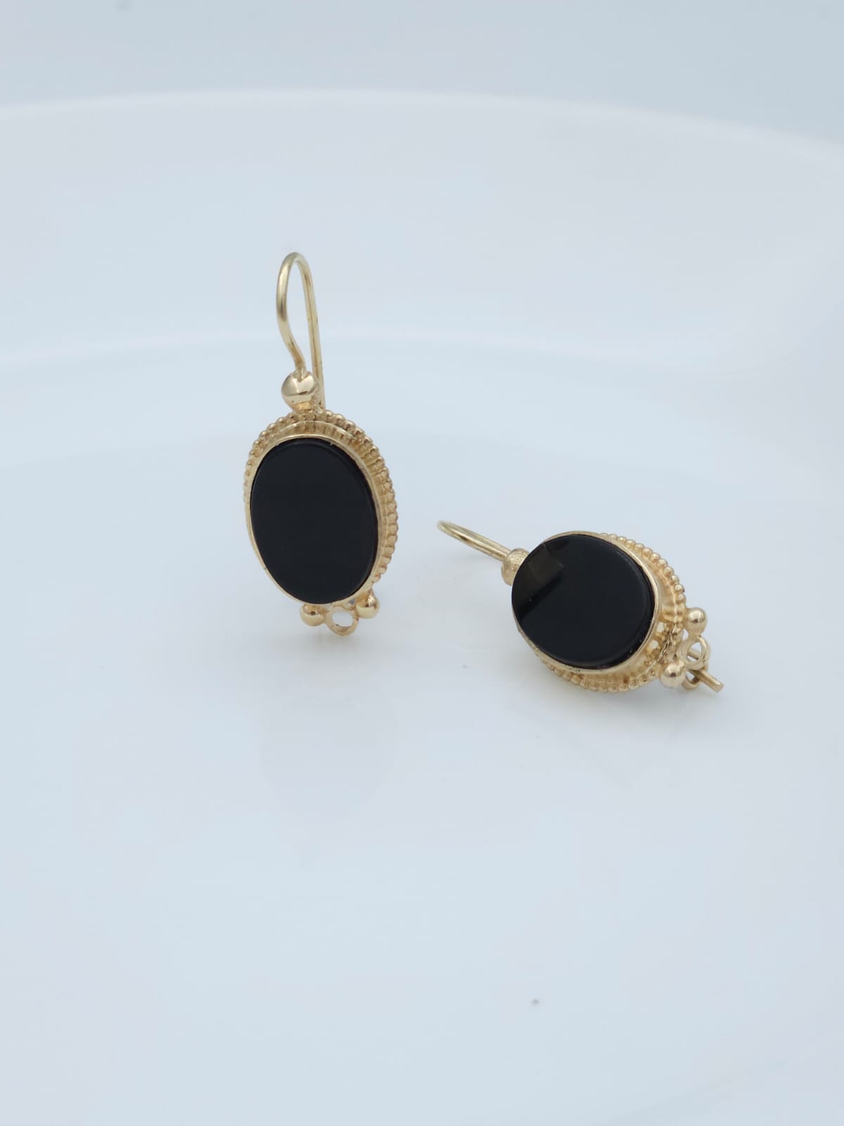 Elegant Black Onyx Earrings with Delicate Accents