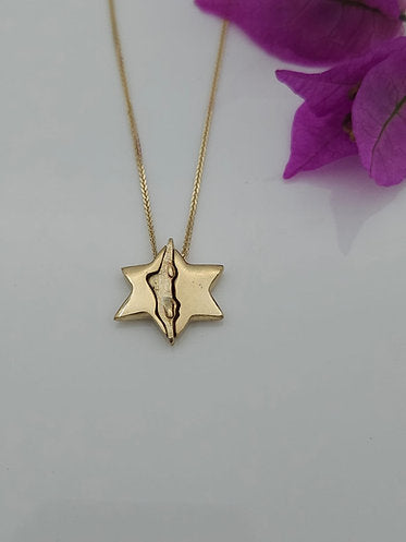 Star of David and Map of Israel, Three-Piece, 14K Gold