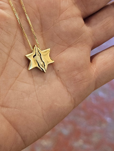 Star of David and Map of Israel, Three-Piece, 14K Gold