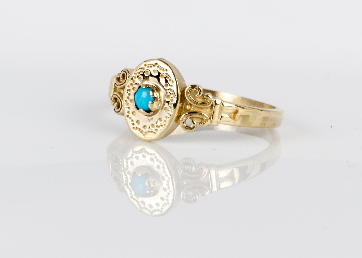 14K Gold Ring Set with Turquoise