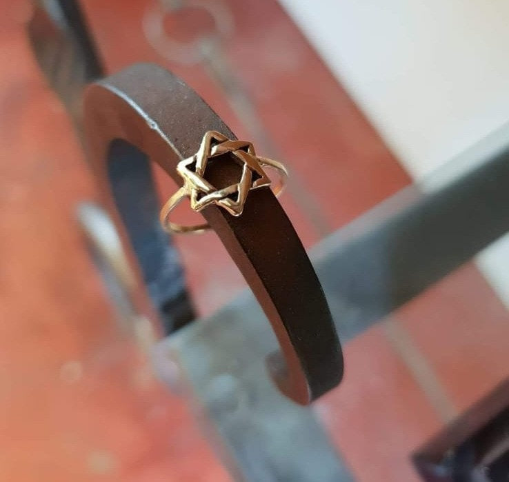 14K Gold Star of David Ring