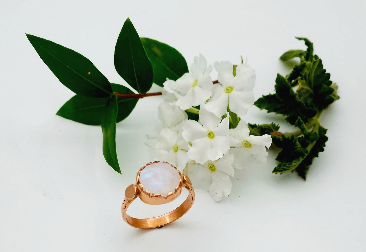 14K Gold Ring Set with Moonstone