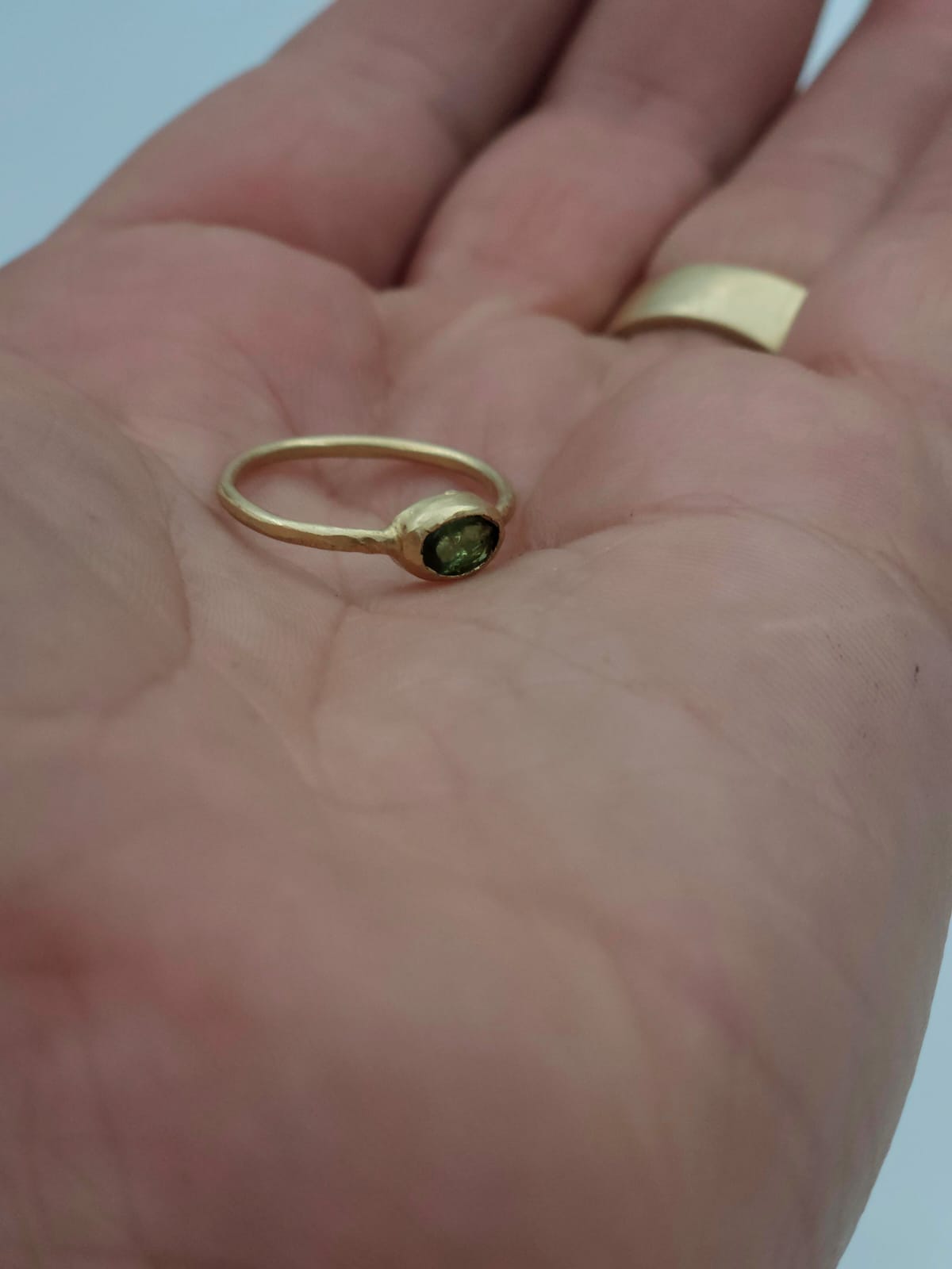 14K Gold Ring Set with Green Tourmaline