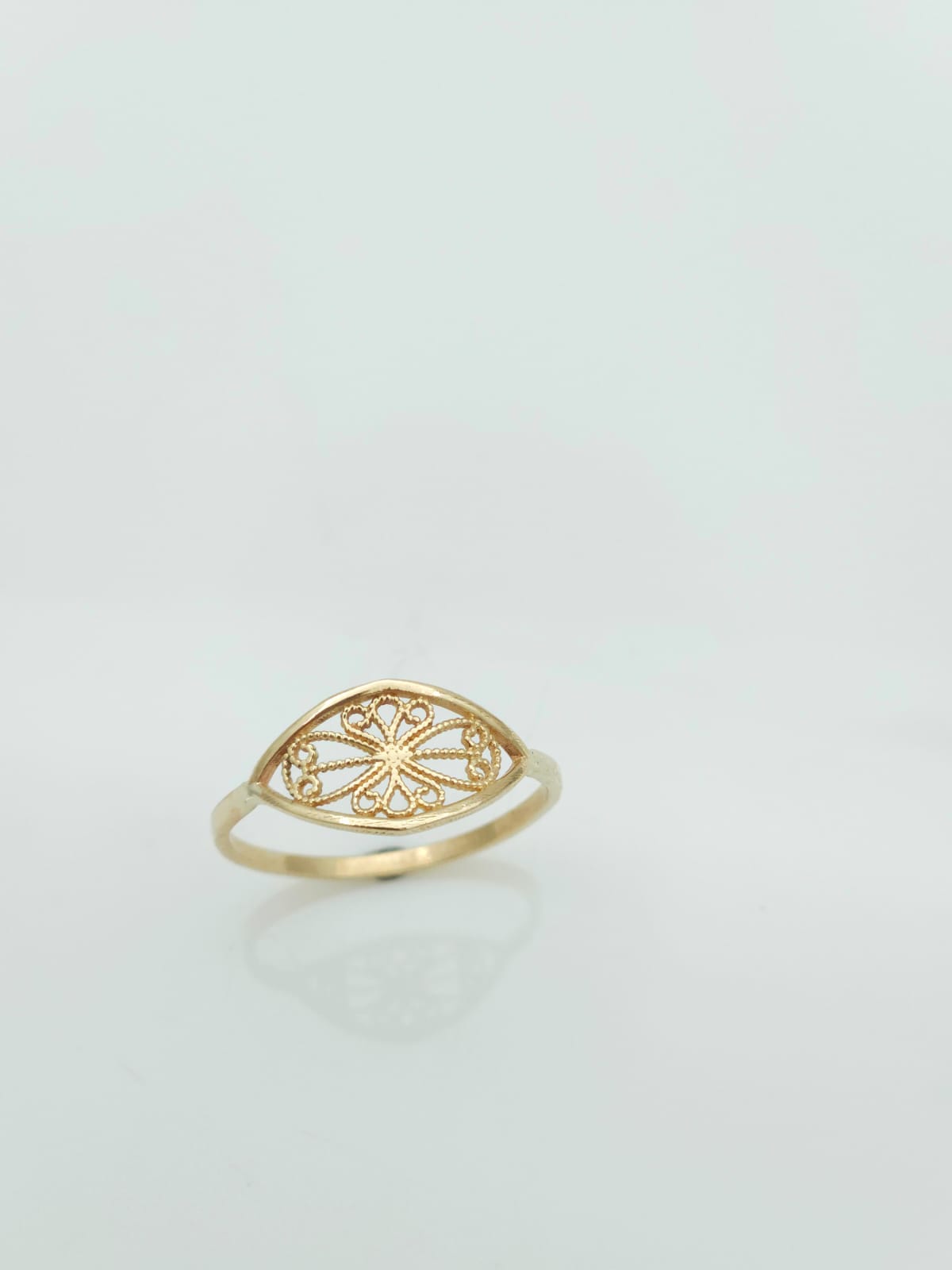 14K Gold Lace Signet Ring