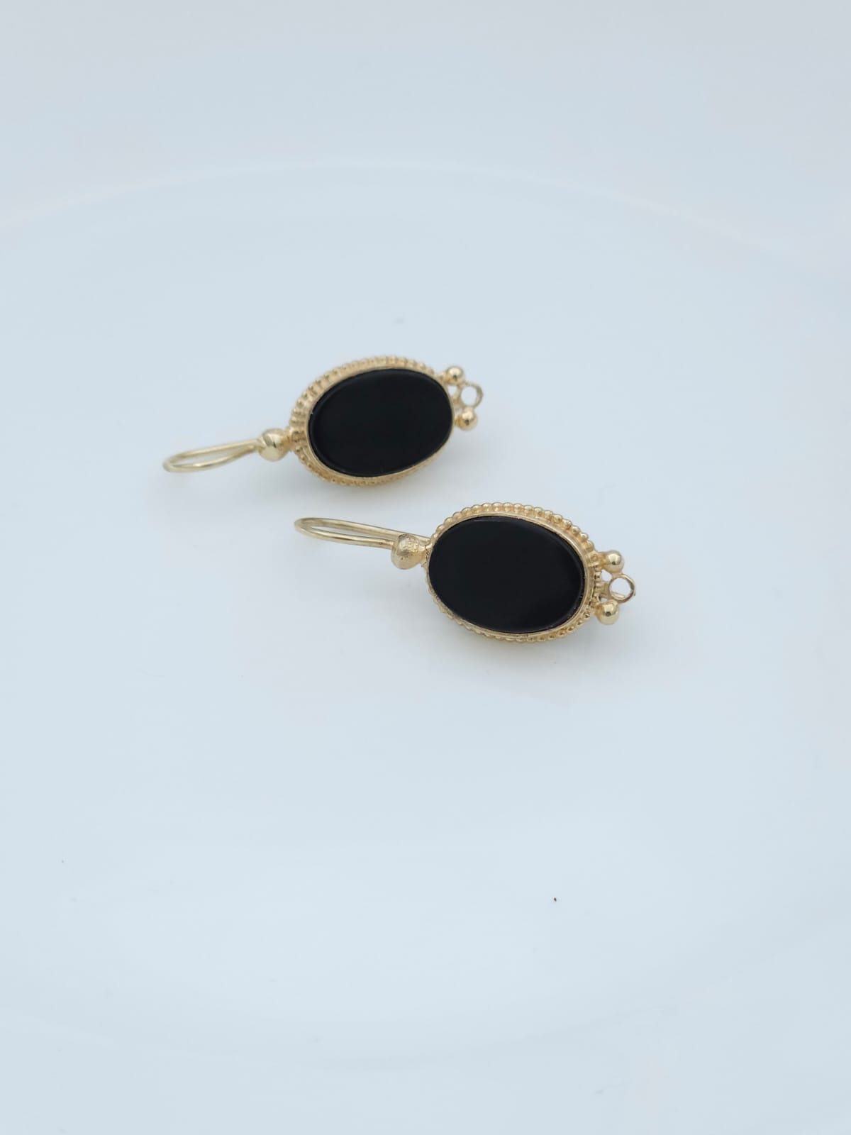 Elegant Black Onyx Earrings with Delicate Accents