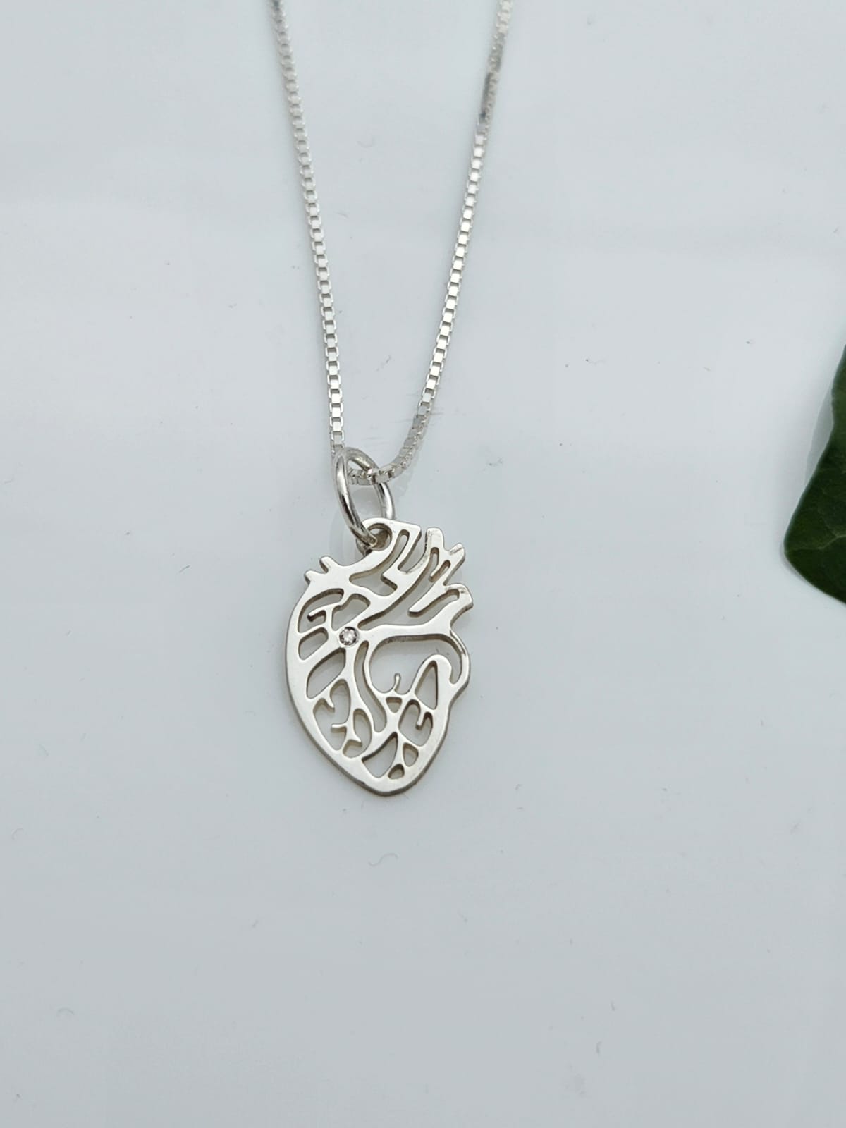 Sterling Silver Anatomical Heart Pendant
