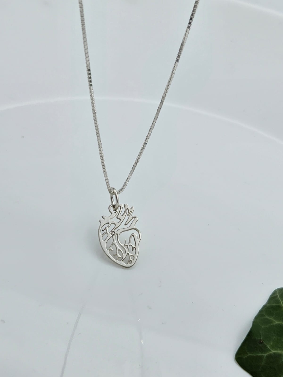 Sterling Silver Anatomical Heart Pendant