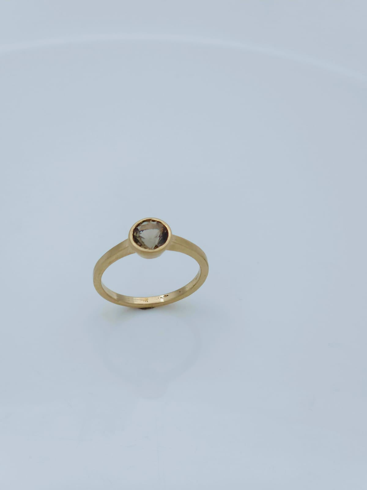 14K Gold Ring Set with Smoky Topaz