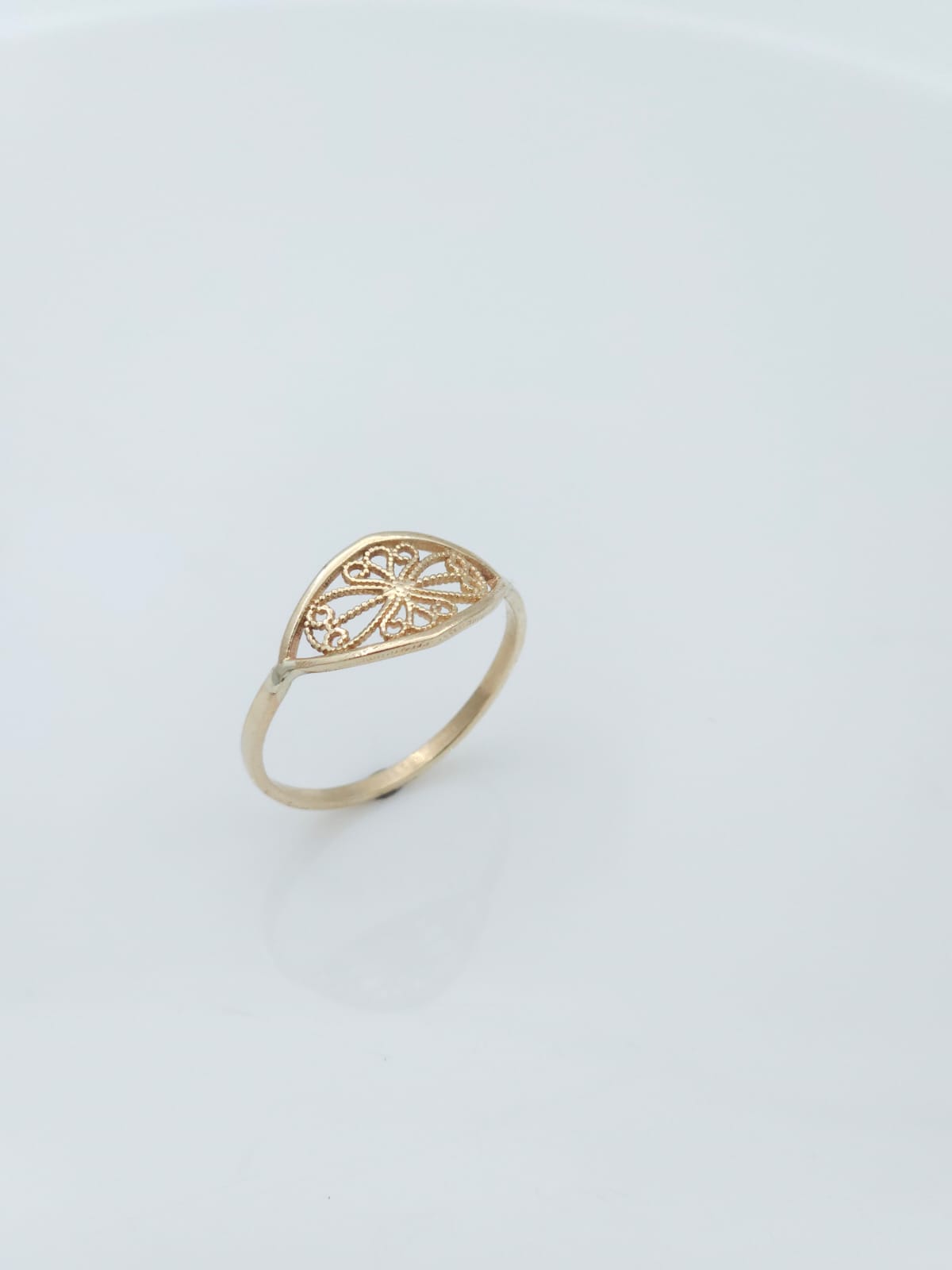 14K Gold Lace Signet Ring