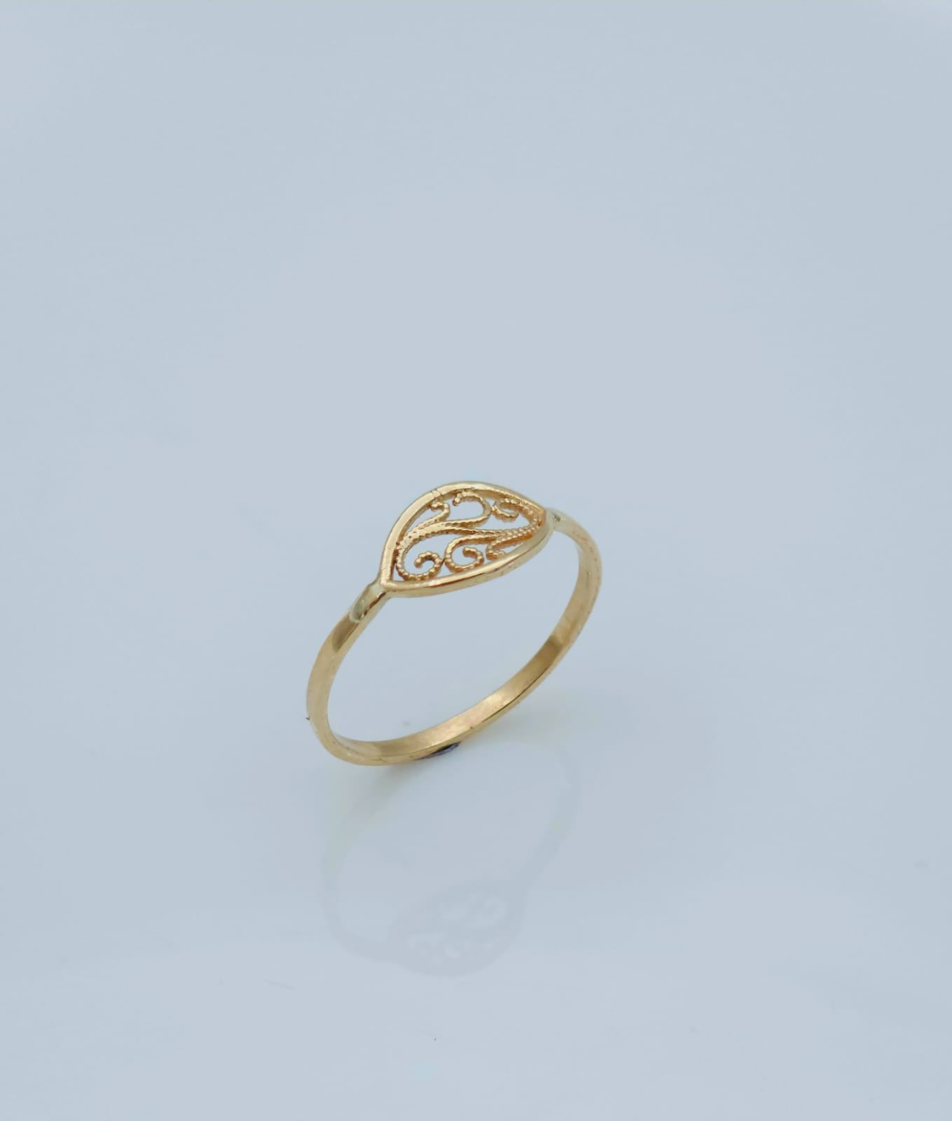 14K Gold Lace Signet Ring