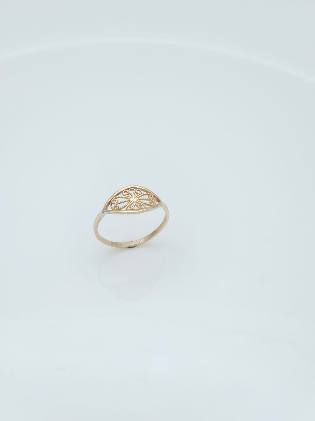 14K Gold Lace Signet Ring
