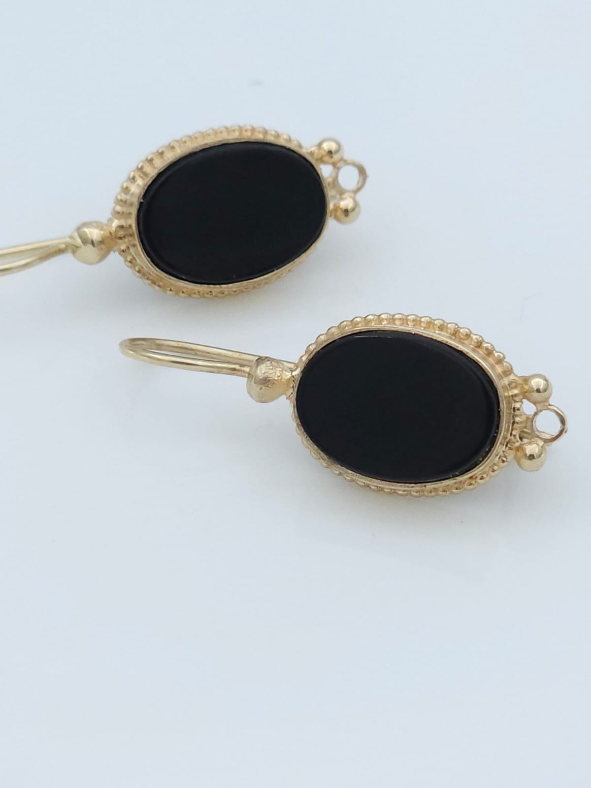 Elegant Black Onyx Earrings with Delicate Accents
