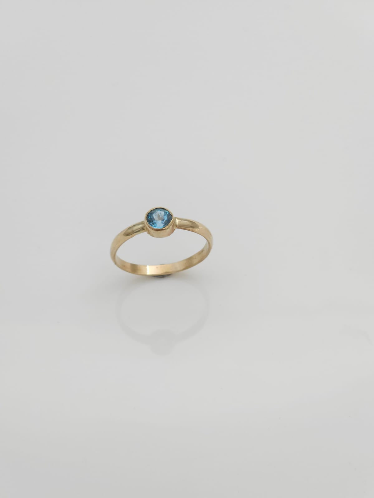 14K Gold Ring Set with Blue Topaz