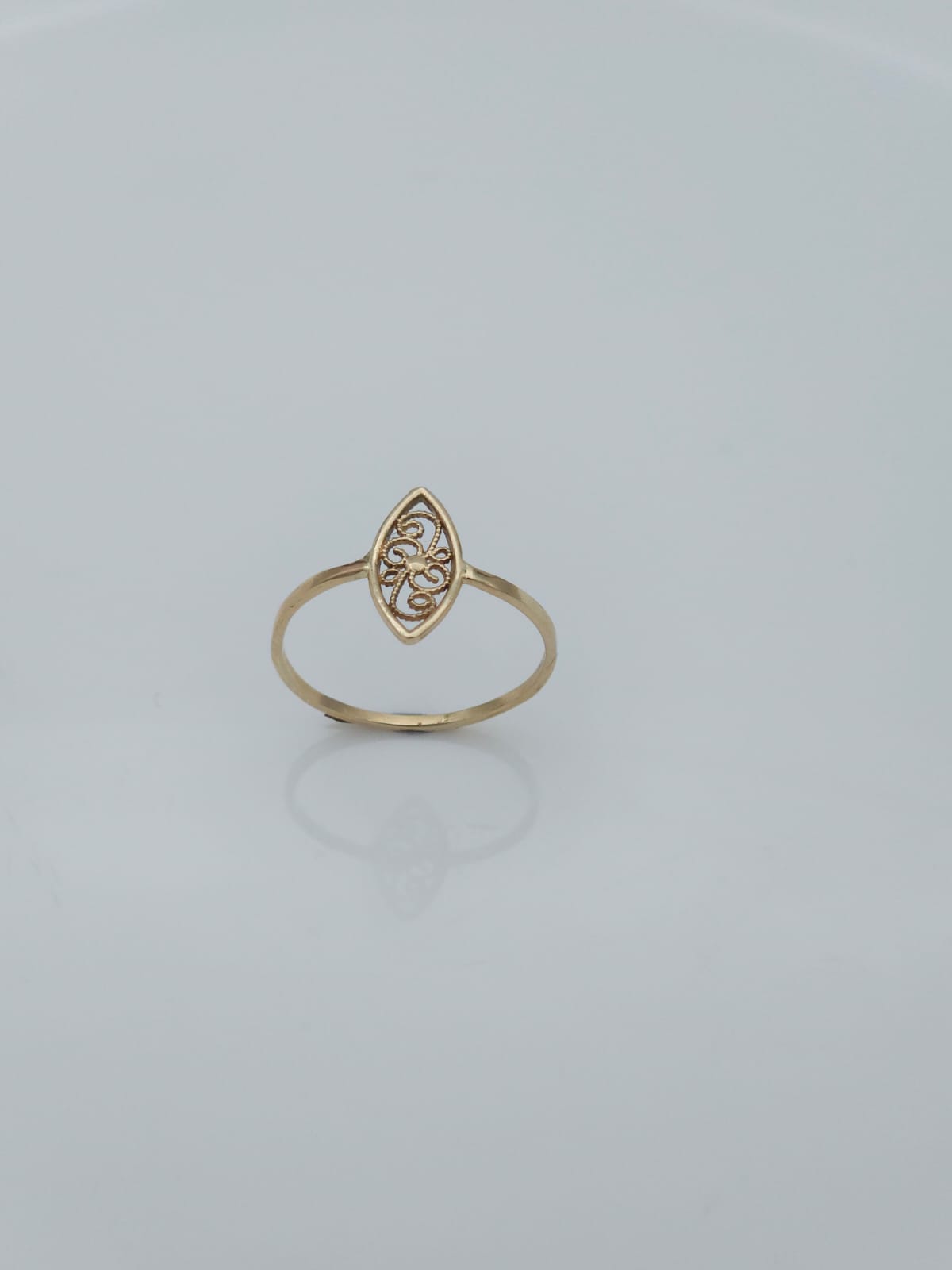 14K Gold Filigree Signet Ring