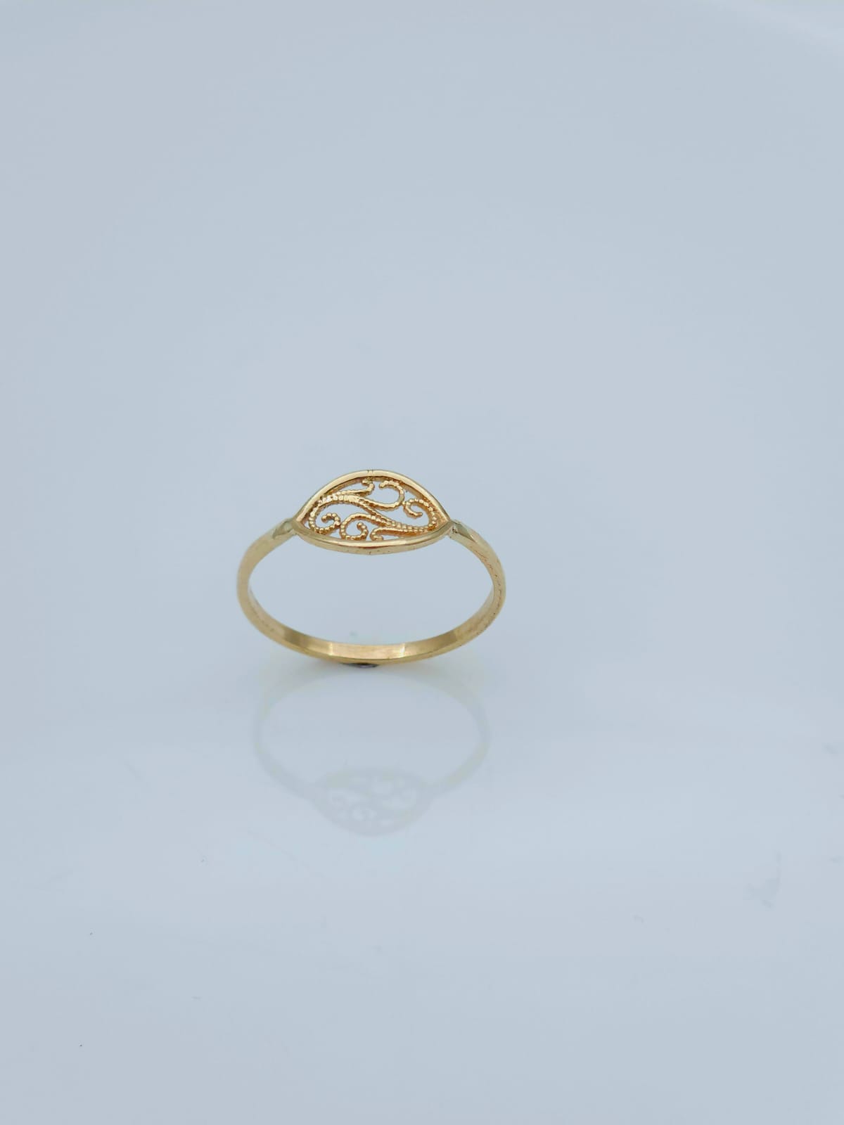 14K Gold Lace Signet Ring