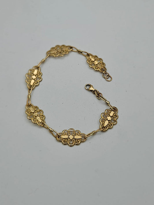 צמיד סיטואר בסגנון מרוקאי זהב 14 קראט