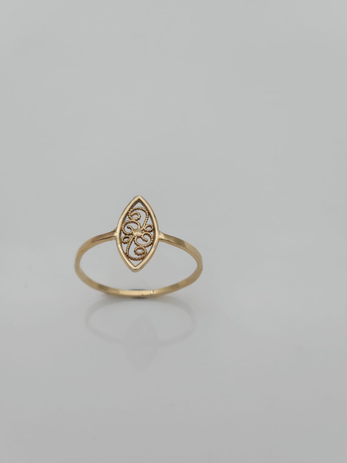 14K Gold Filigree Signet Ring