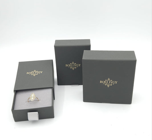 Men's 14K Gold Ring Set with Sapphire and Diamonds