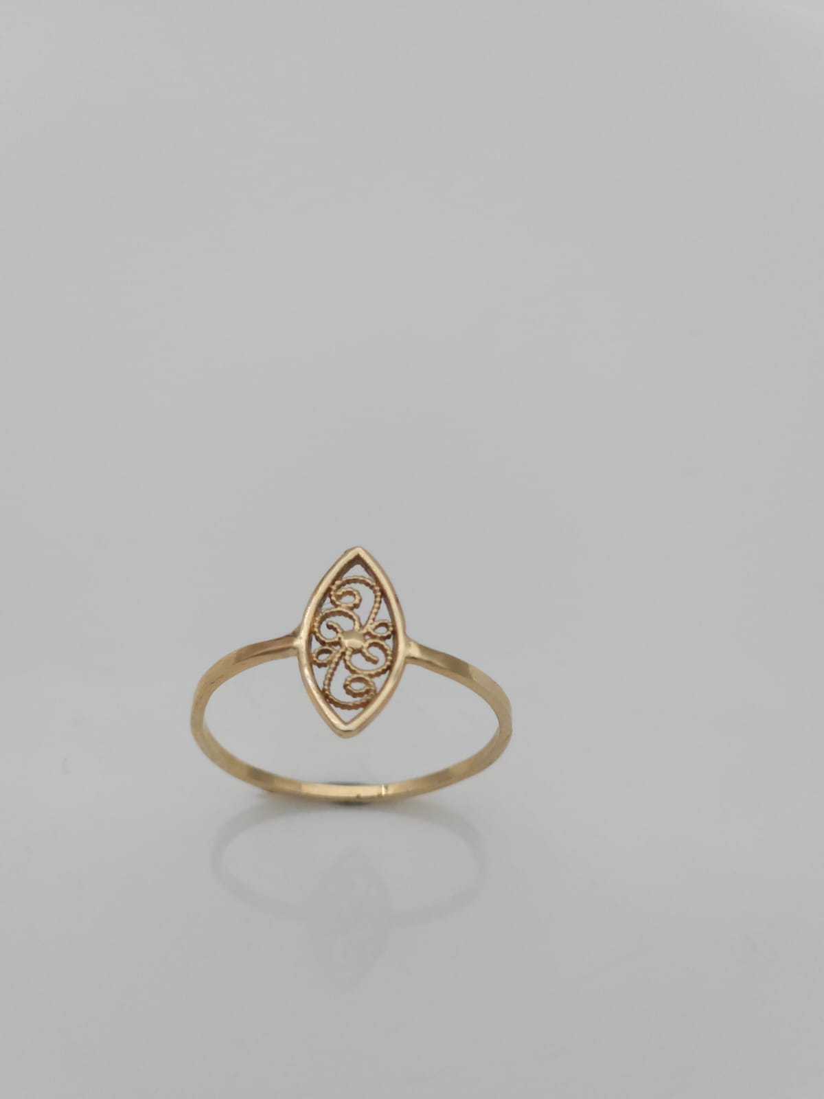 14K Gold Filigree Signet Ring
