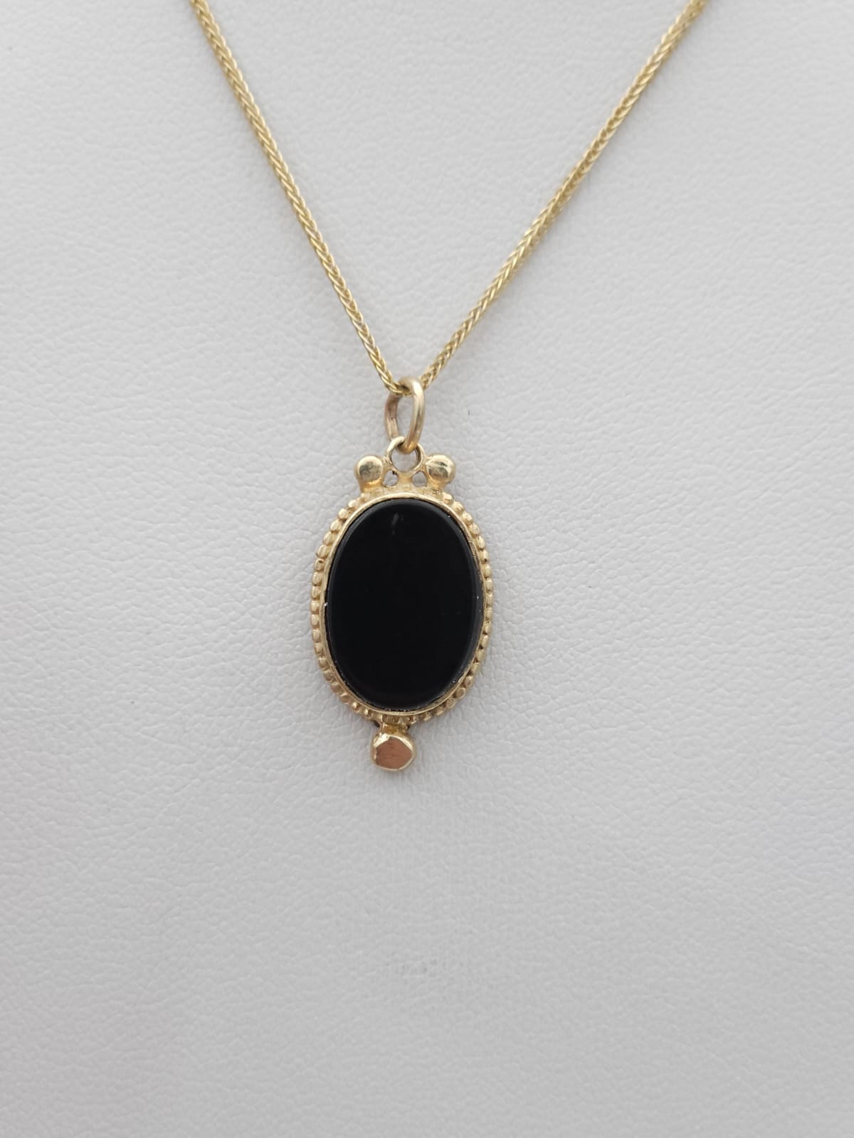 14K Gold Pendant and Necklace with Matte Finish and a Star-Set Diamond