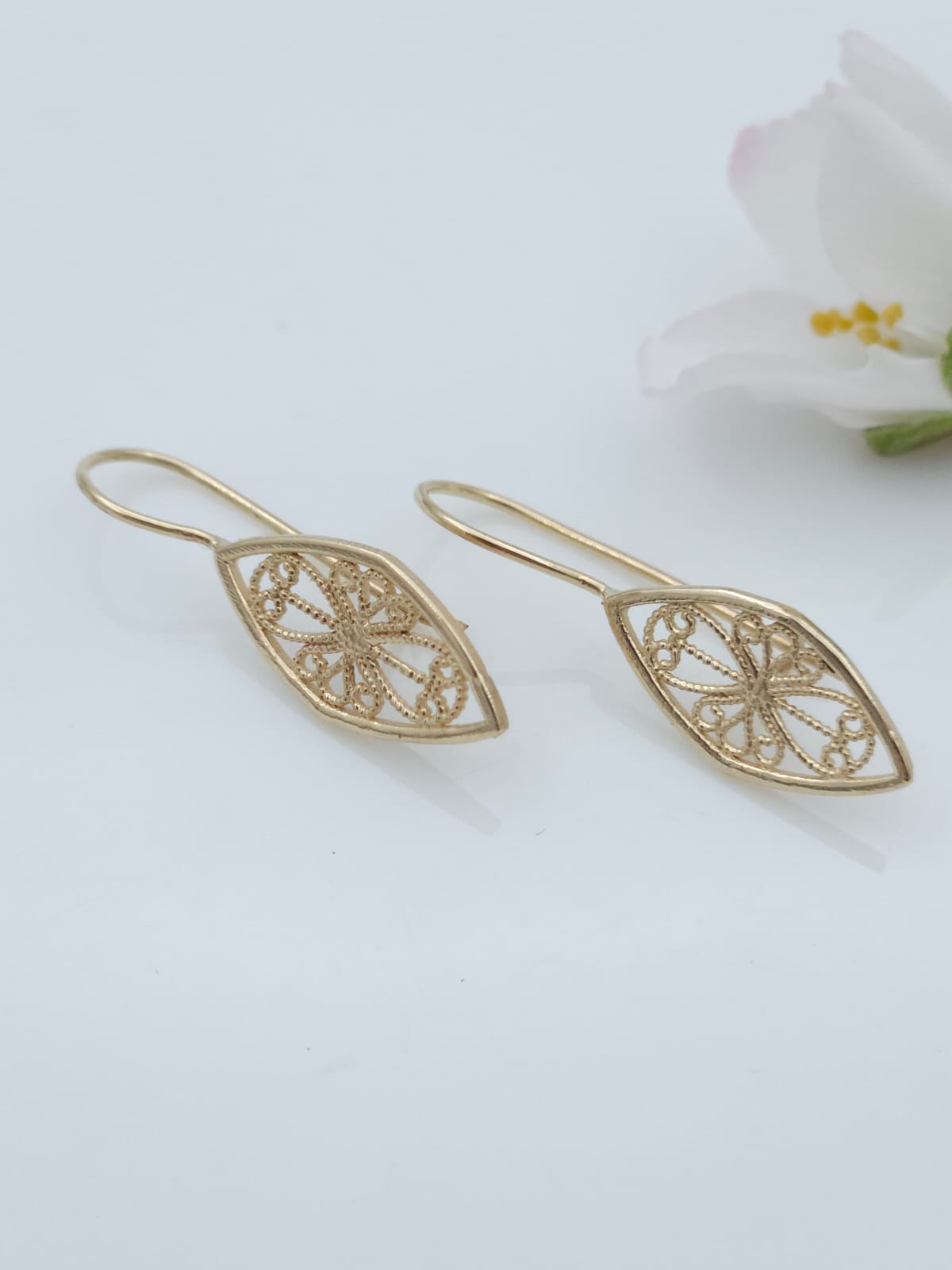 14K Gold Filigree Earrings