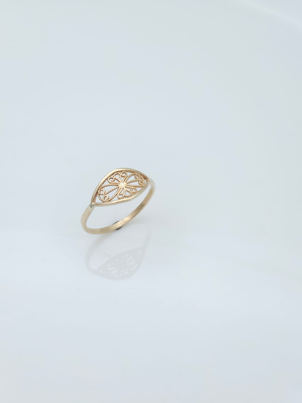 14K Gold Lace Signet Ring