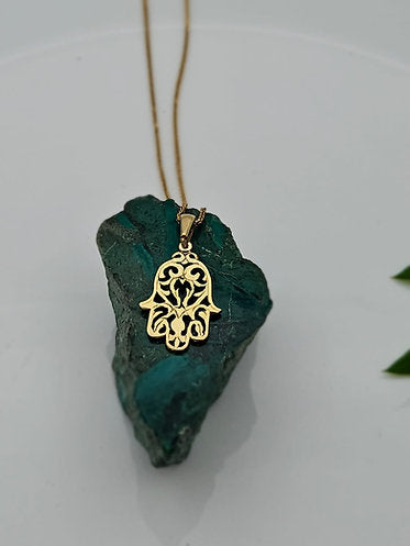 14K Gold Pomegranate Hamsa