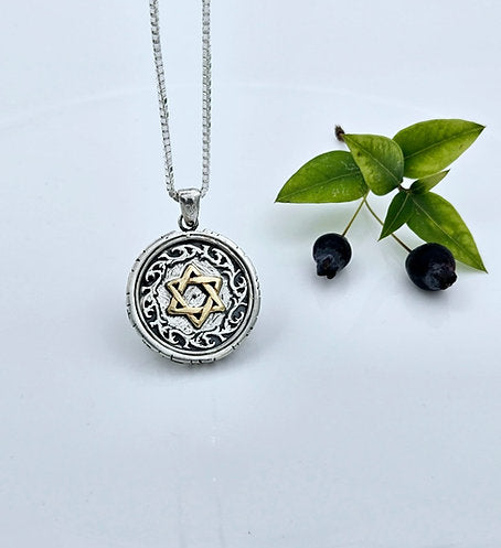 תליון כסף משולב זהב צהוב 14 קראט