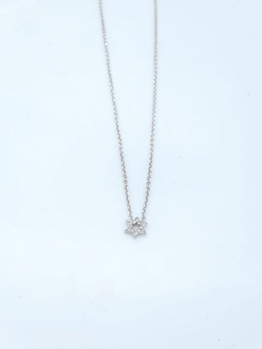 14K Gold Star of David with White Diamonds, 7mm