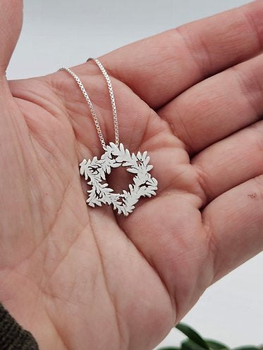 Star of David Olive Tree Branches, Sterling Silver