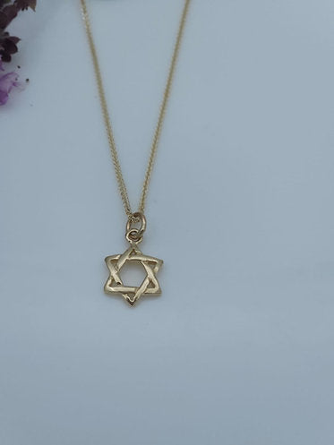 14K Gold Woven Star of David Pendant - 10mm