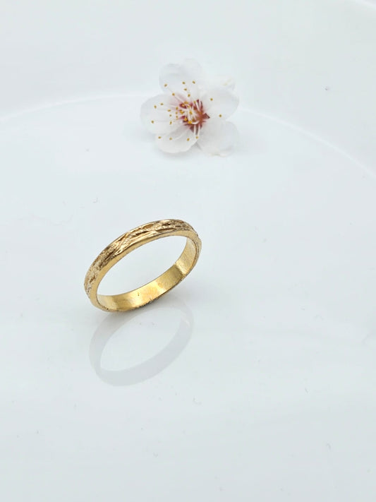 14K Gold Raw-Style Unisex Ring