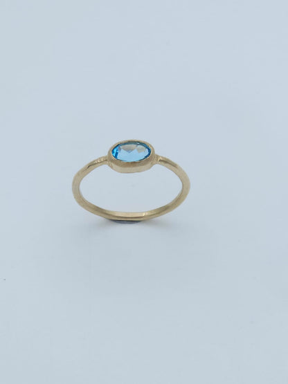14K Gold Ring with Blue Topaz