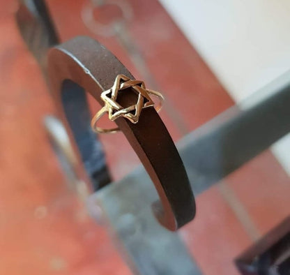 14K Gold Star of David Ring