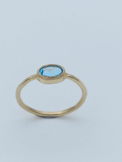 14K Gold Ring with Blue Topaz
