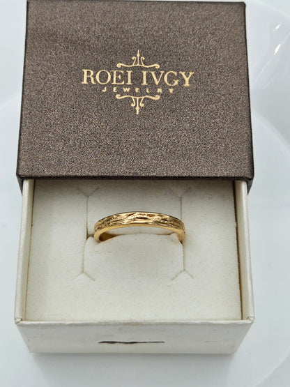 14K Gold Raw-Style Unisex Ring