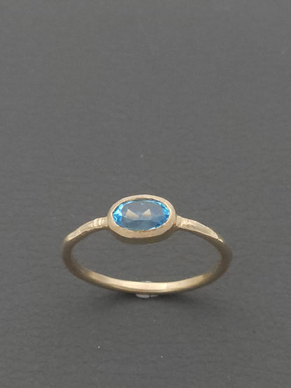 14K Gold Ring with Blue Topaz