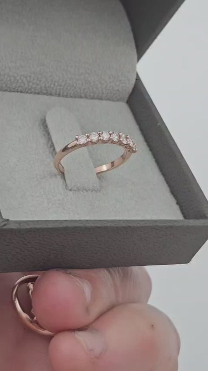 14K Rose Gold Diamond Band Ring